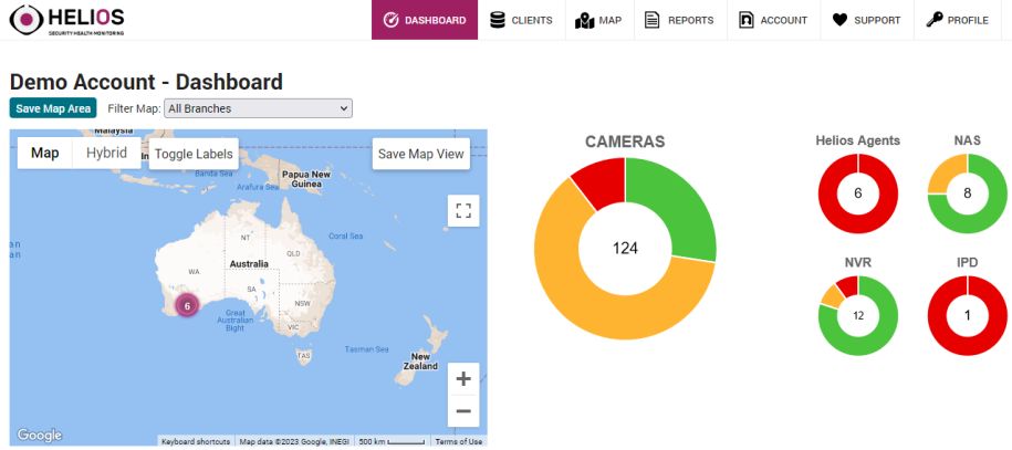 Helios Monitoring – Monitor, Alert and Report on CCTV security cameras